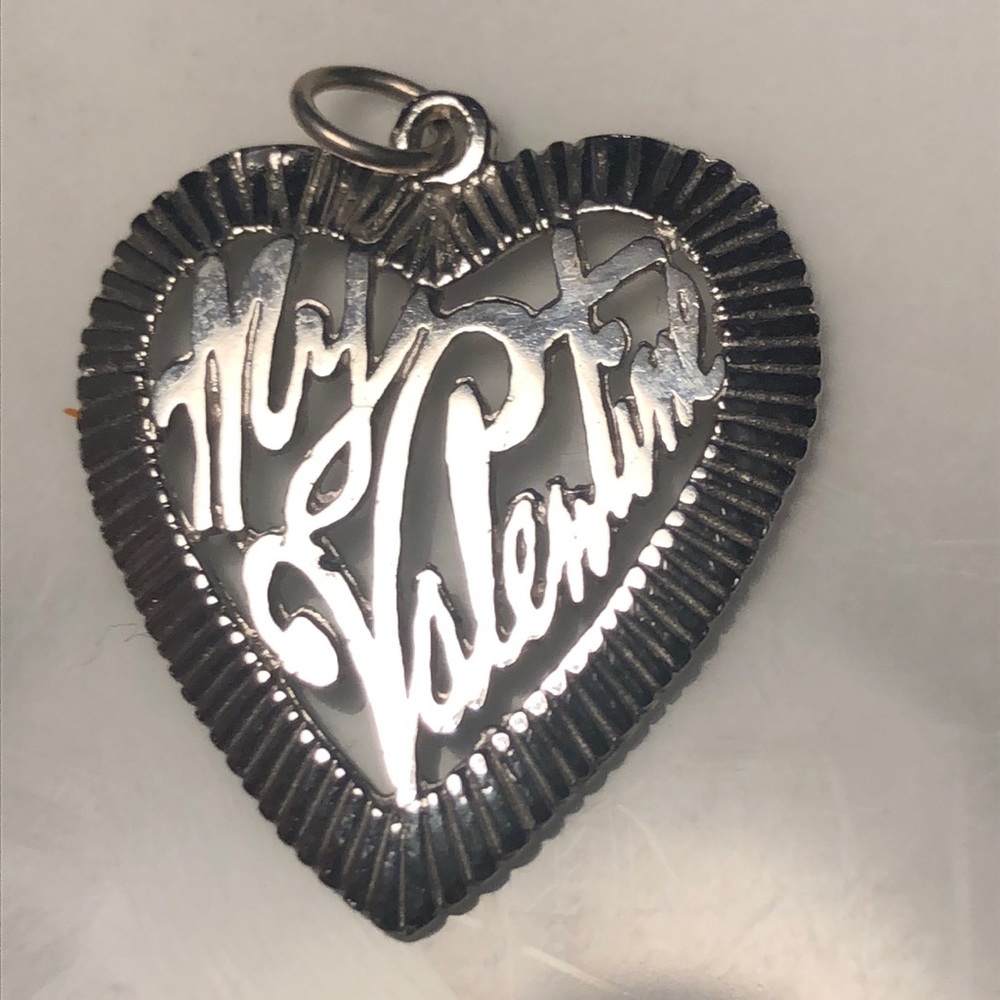 My Valentine sterling silver‎ vintage pendant bracelet charm